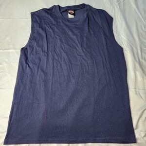 Harley-Davidson Motorcycles Navy Blue Plain Cotton Tank Top